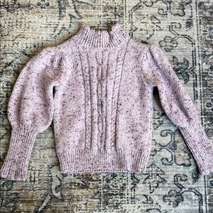 Toddler Girl’s Purple Cable Knit Sweater